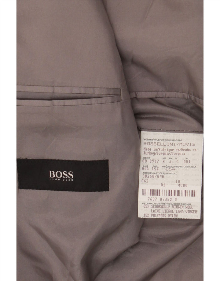 Jaqueta blazer masculina de 3 botões HUGO BOSS UE 54 2XL listrada preta