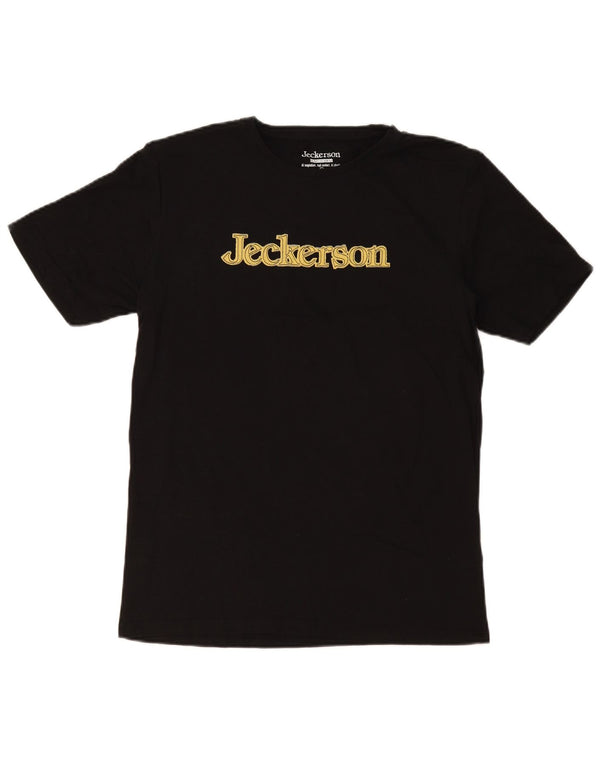 Camiseta masculina gráfica Jeckerson grande algodão preto