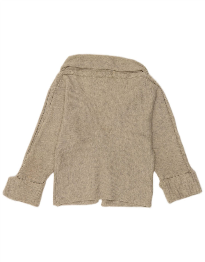 Bolero Jumper feminino Zara UK 12 cinza médio manchado