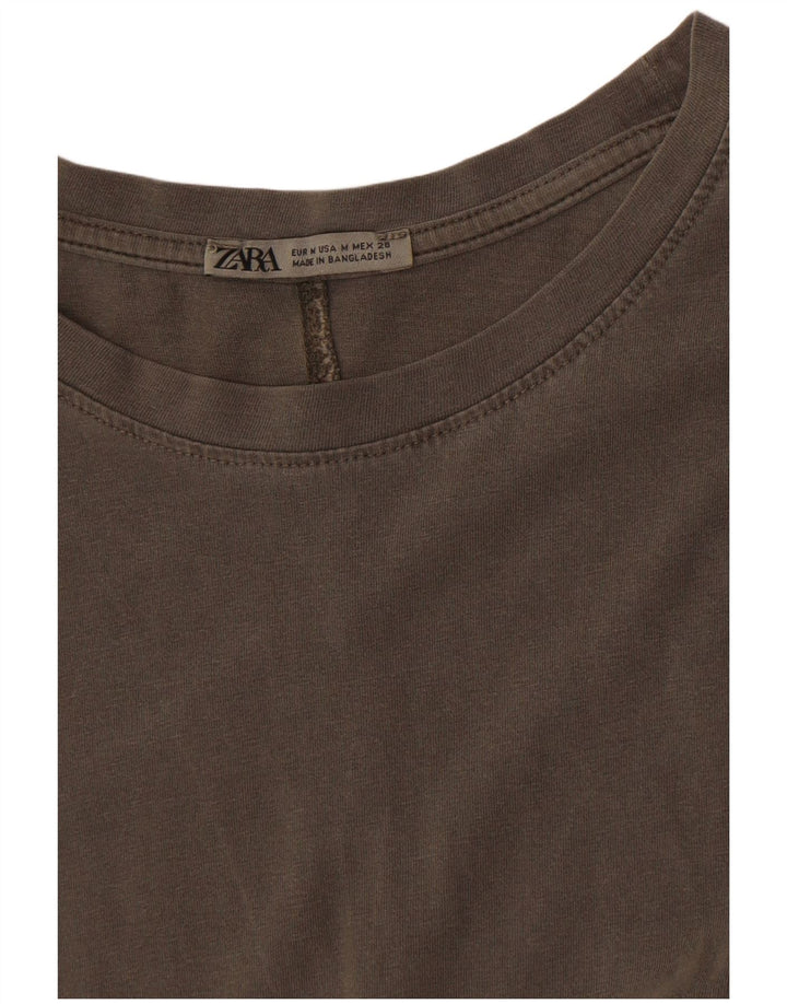 Vestido camiseta feminino Zara Reino Unido 14 cinza médio