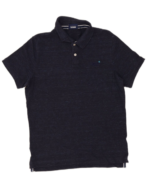 Camisa polo masculina Superdry Regular Fit 2XL algodão manchado azul marinho