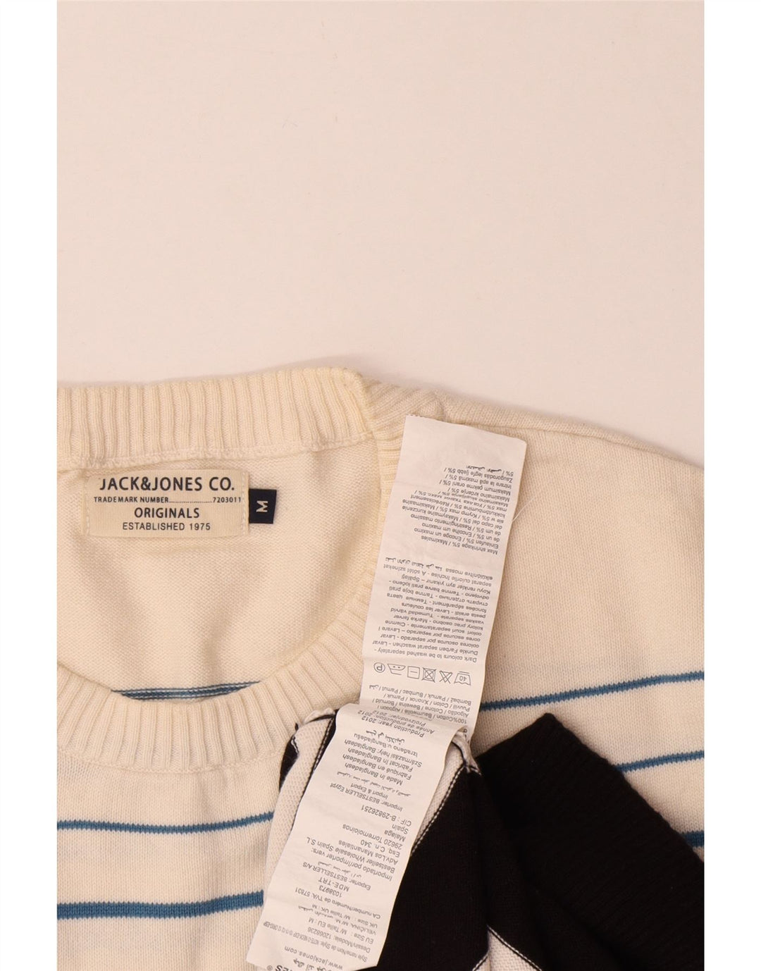 Suéter masculino Jack & Jones com gola redonda, algodão colorblock preto médio
