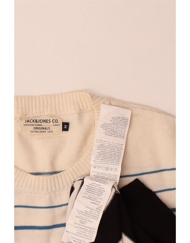 Suéter masculino Jack & Jones com gola redonda, algodão colorblock preto médio