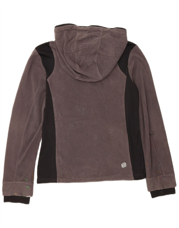 Jaqueta de lã com capuz feminina BKE UK 14 poliéster Colourblock cinza médio