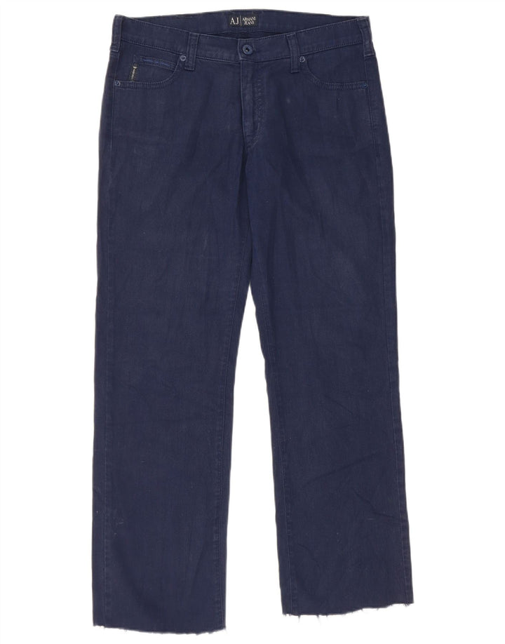 Jeans retos femininos Armani W29 L27 algodão azul marinho