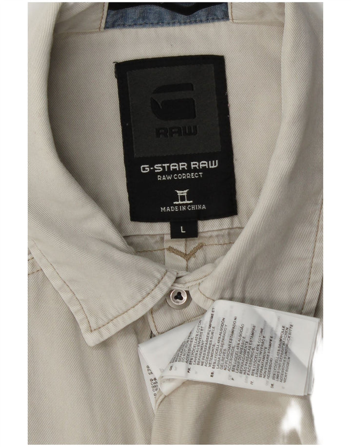 Camisa jeans masculina de manga curta G-STAR grande cinza Lyocell