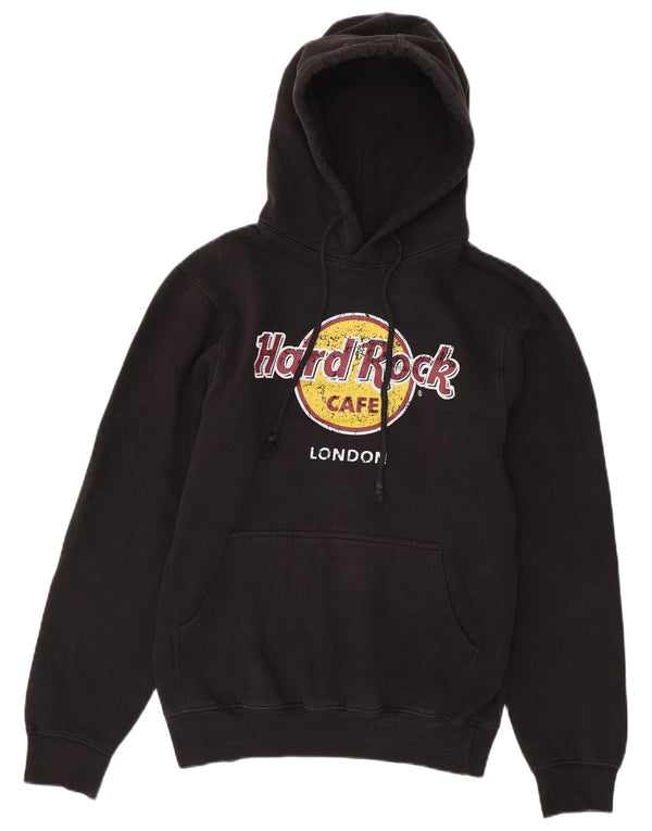 Hard Rock Cafe Mens London Graphic Hoodie Jumper Médio Algodão Preto