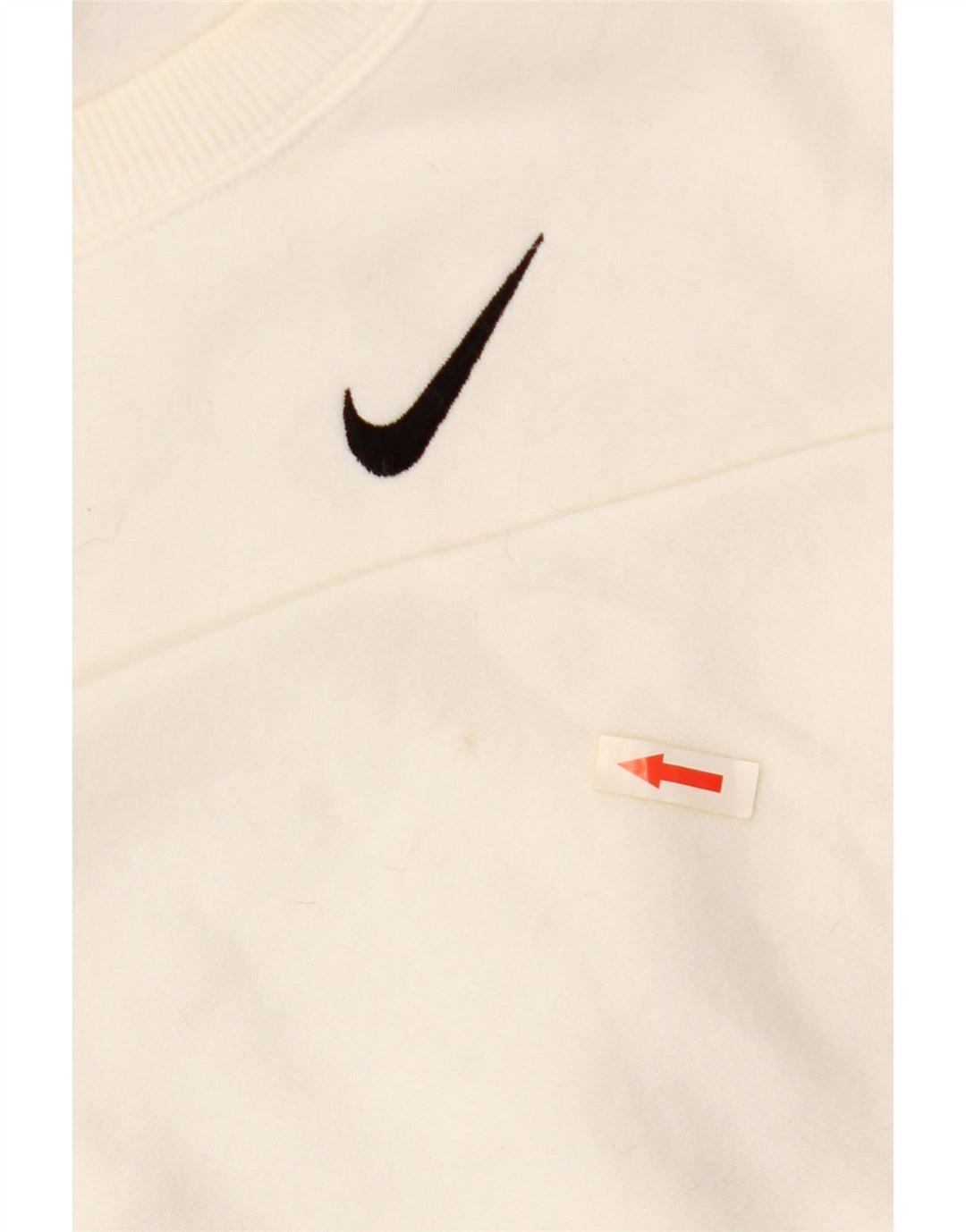 NIKE Womens Crop Oversized Sweatshirt Jumper UK 14 Médio Algodão Branco