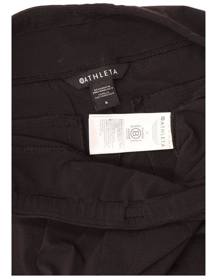 Shorts esportivos femininos Athleta US 6 médio preto nylon