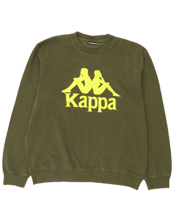 Kappa moletom gráfico masculino jumper 2XL algodão cáqui