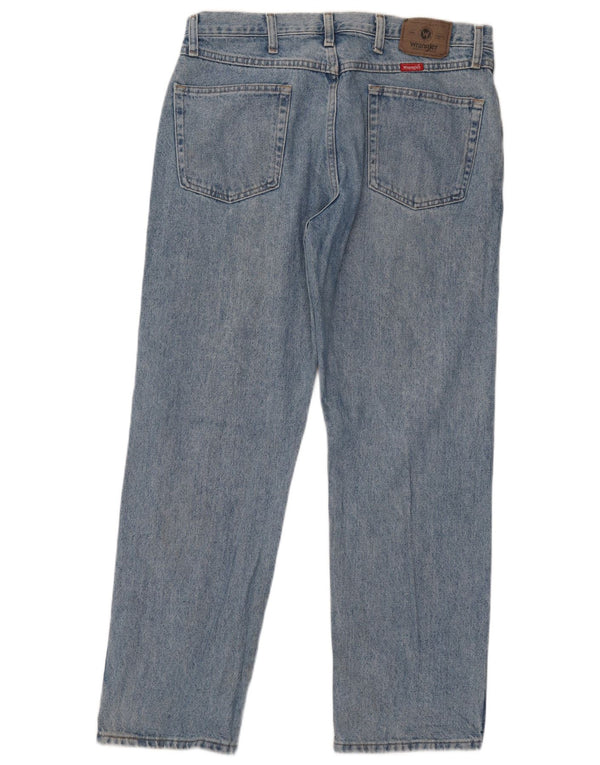 Wrangler Mens Straight Jeans W36 L30 Azul Algodão