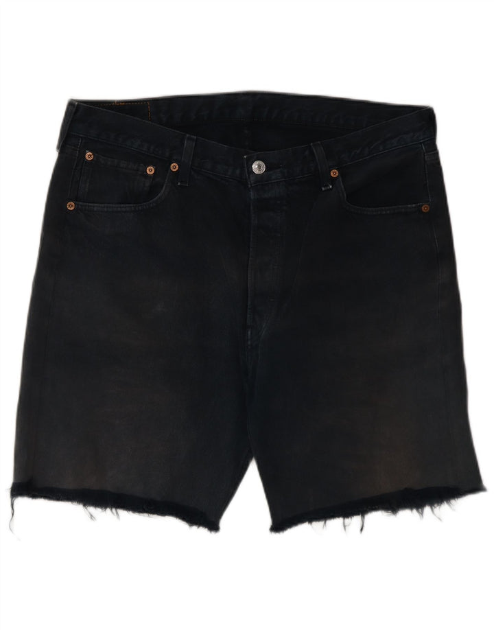 LEVI'S Masculino 501 Shorts Jeans W34 Grande Algodão Azul Marinho