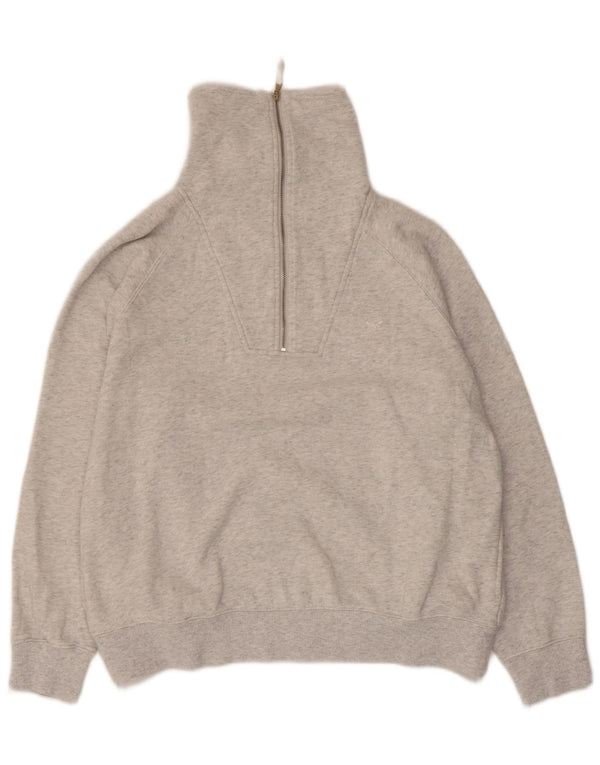 Suéter feminino Crew Clothing com decote em zíper e zíper UK 12 cinza médio