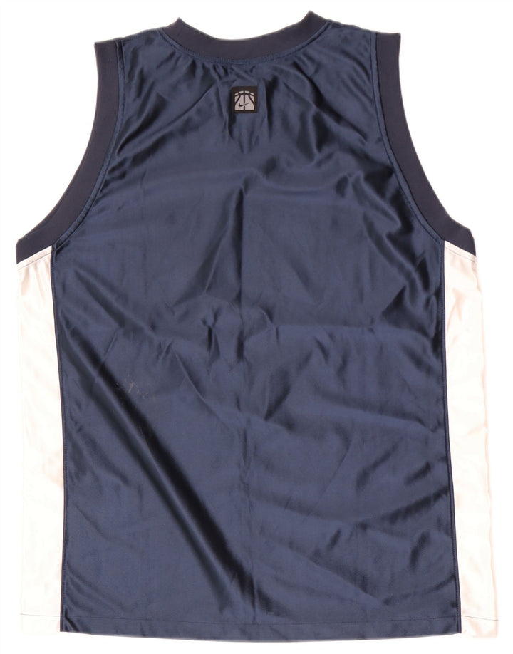 NIKE Mens Colete Top UK 39/41 Médio Azul Marinho Colourblock Poliéster