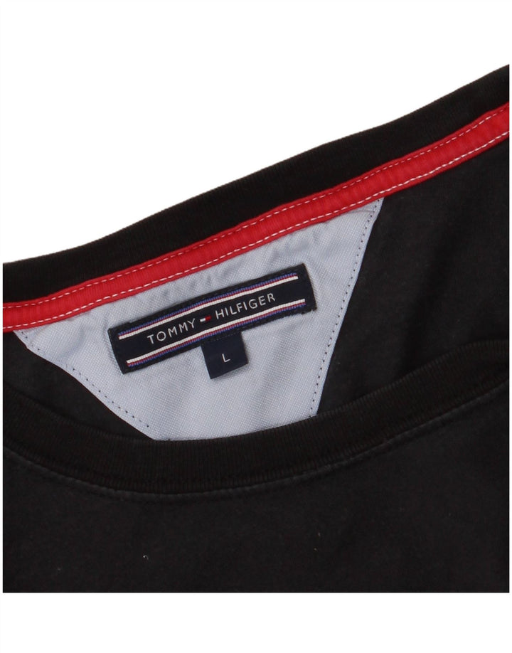Tommy Hilfiger Camiseta masculina gráfica grande preta