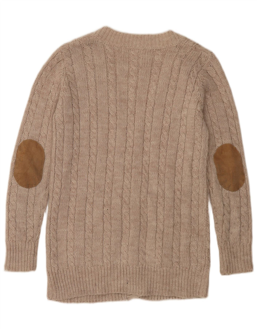 Suéter cardigã feminino Zara UK 14 acrílico bege médio