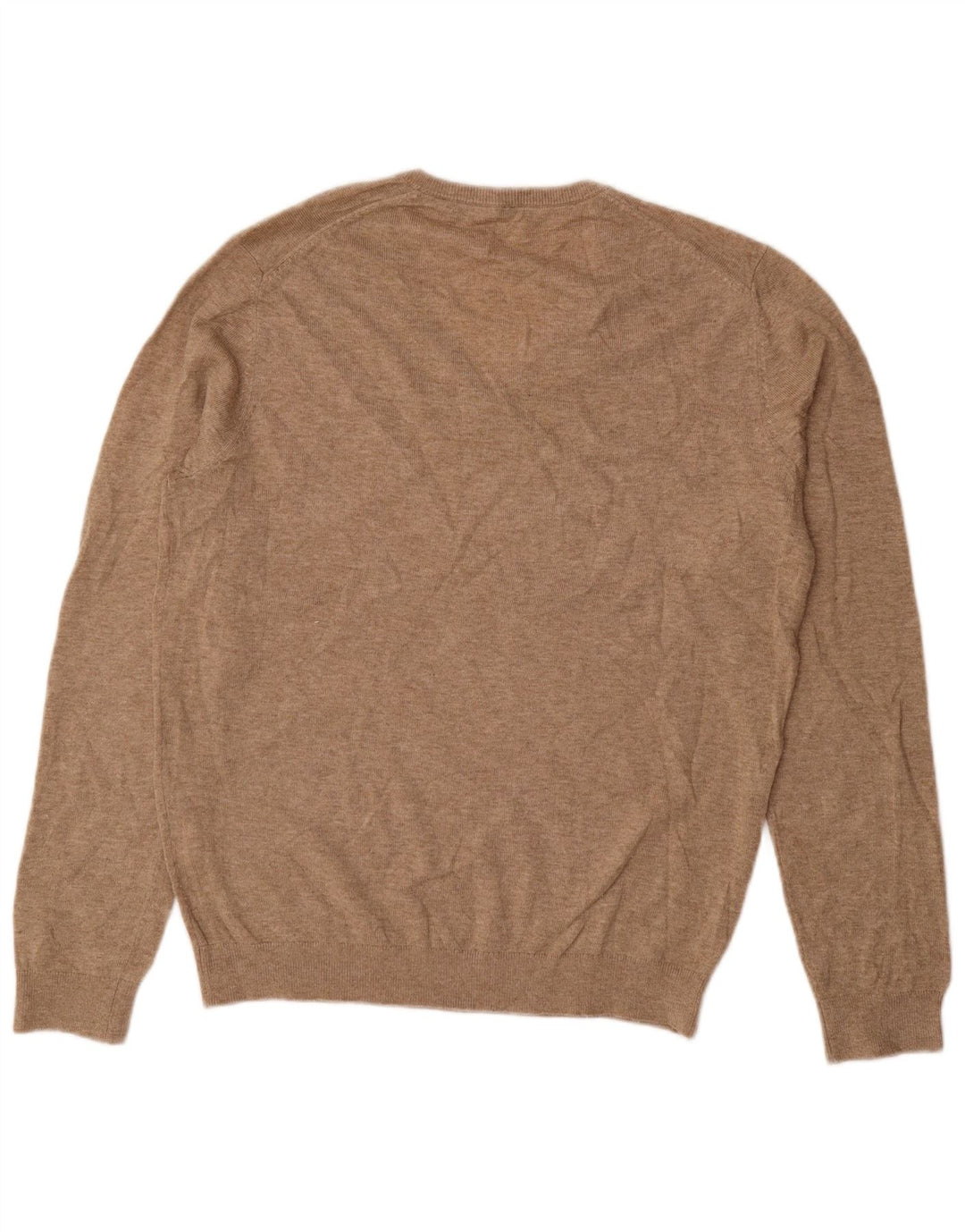 Suéter masculino BENETTON com decote em V grande bege