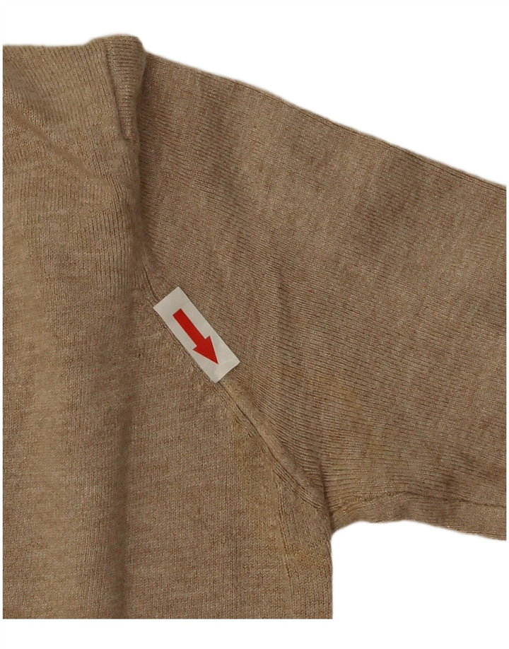 Suéter feminino Zara com decote em V Reino Unido 10 pequeno rayon bege