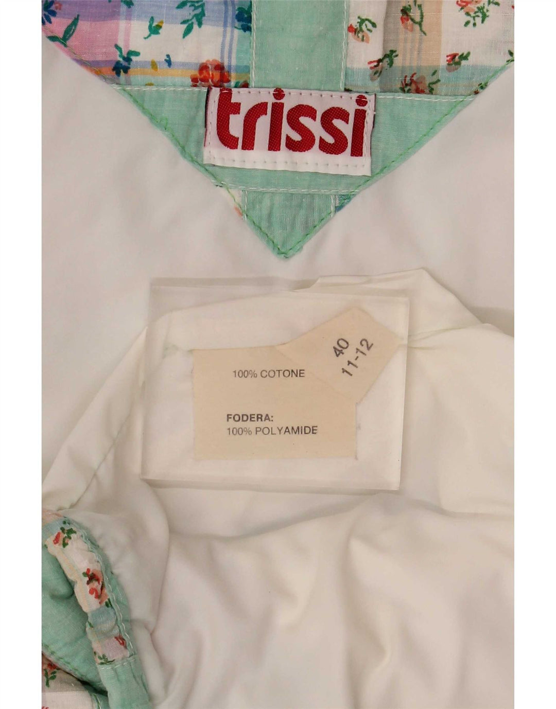 Colete feminino Trissi IT 40 algodão patchwork verde médio