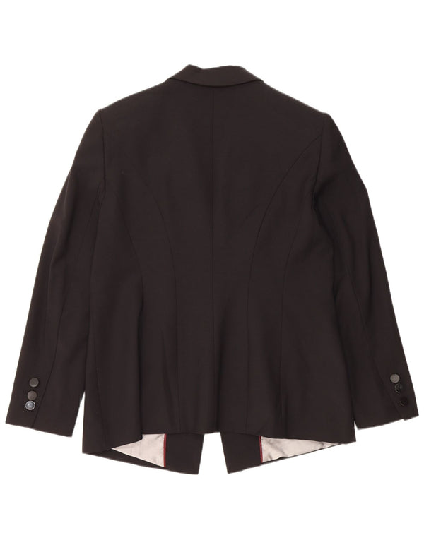 Jaqueta blazer feminina de 1 botão Marks & Spencer Reino Unido 16 grande preta de lã nova