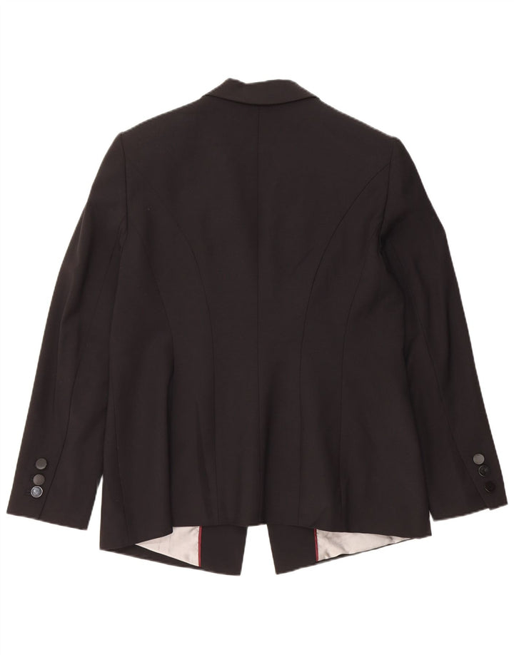 Jaqueta blazer feminina de 1 botão Marks & Spencer Reino Unido 16 grande preta de lã nova