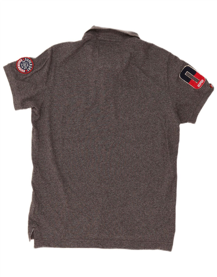 Camisa polo masculina Superdry Graphic XL algodão manchado cinza