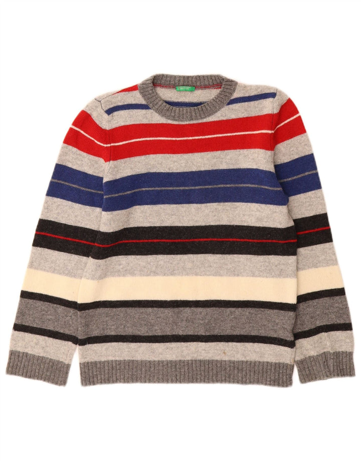 Suéter Benetton Boys com gola redonda 11-12 anos listrado multicolorido
