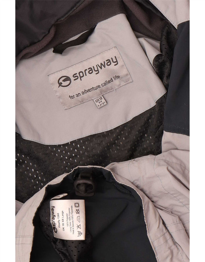 Jaqueta de chuva feminina com capuz e capuz Sprayway UK 18 XL cinza colorblock