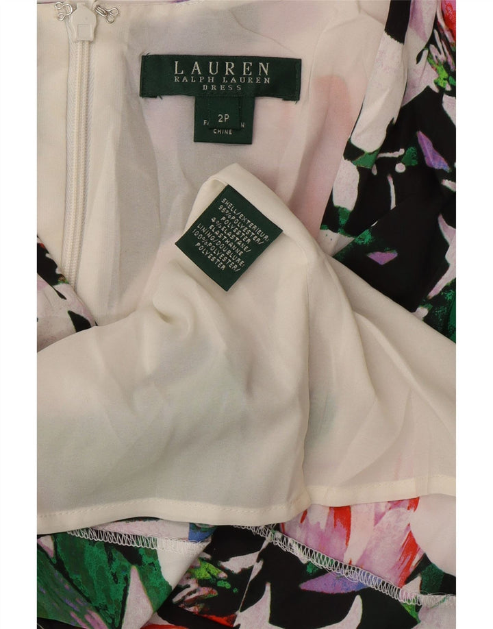 RALPH LAUREN Vestido feminino sem mangas com bainha US 2 XS floral multicolorido