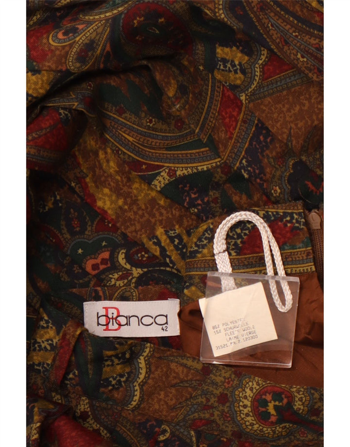 BIANCA Saia plissada feminina IT 42 Médio W30 Marrom Paisley Poliéster