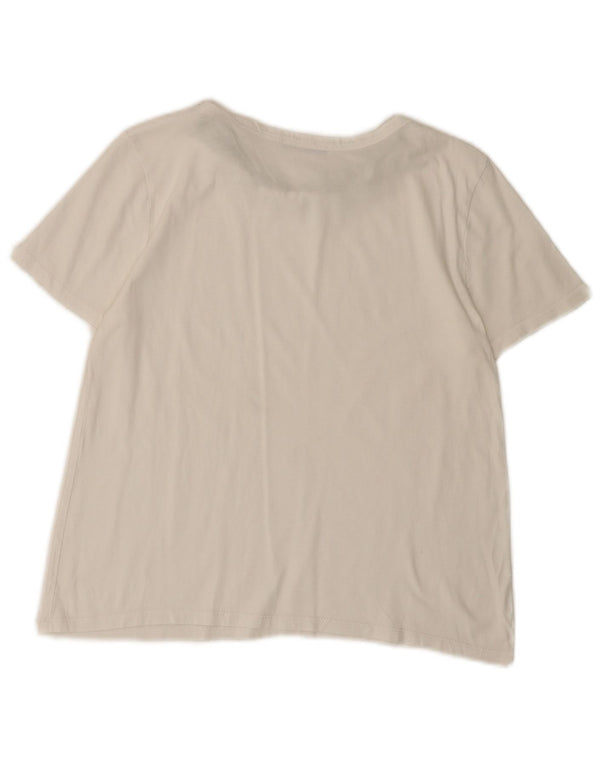 Camiseta feminina Zara UK 12 médio branco