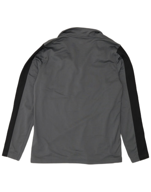 Under Armour Mens Zip Neck Pulôver Treino Top Grande Bloco de cores cinza