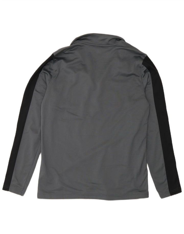 Under Armour Mens Zip Neck Pulôver Treino Top Grande Bloco de cores cinza