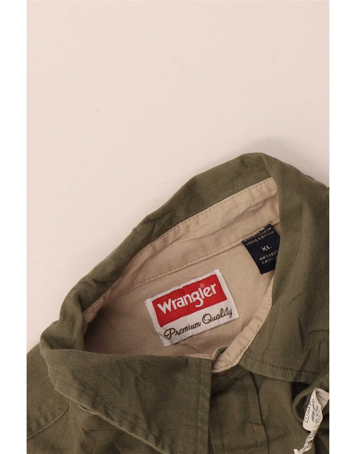Camisa masculina Wrangler XL algodão cáqui