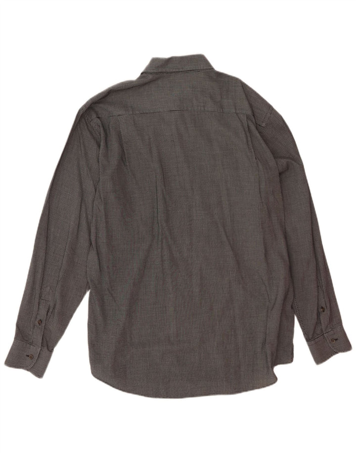 Camisa masculina PANCALDI & B tamanho 16 grande cinza houndstooth algodão