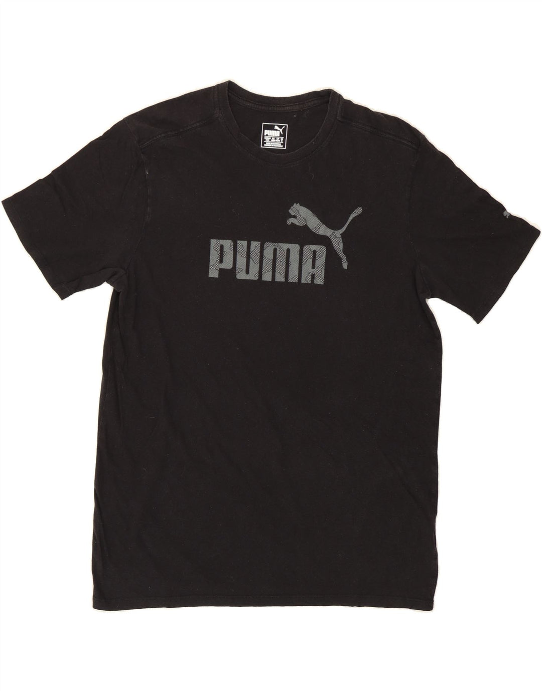 PUMA Mens Graphic T-Shirt Top Medium Black Cotton Vintage Puma and Second-Hand Puma from Messina Hembry 