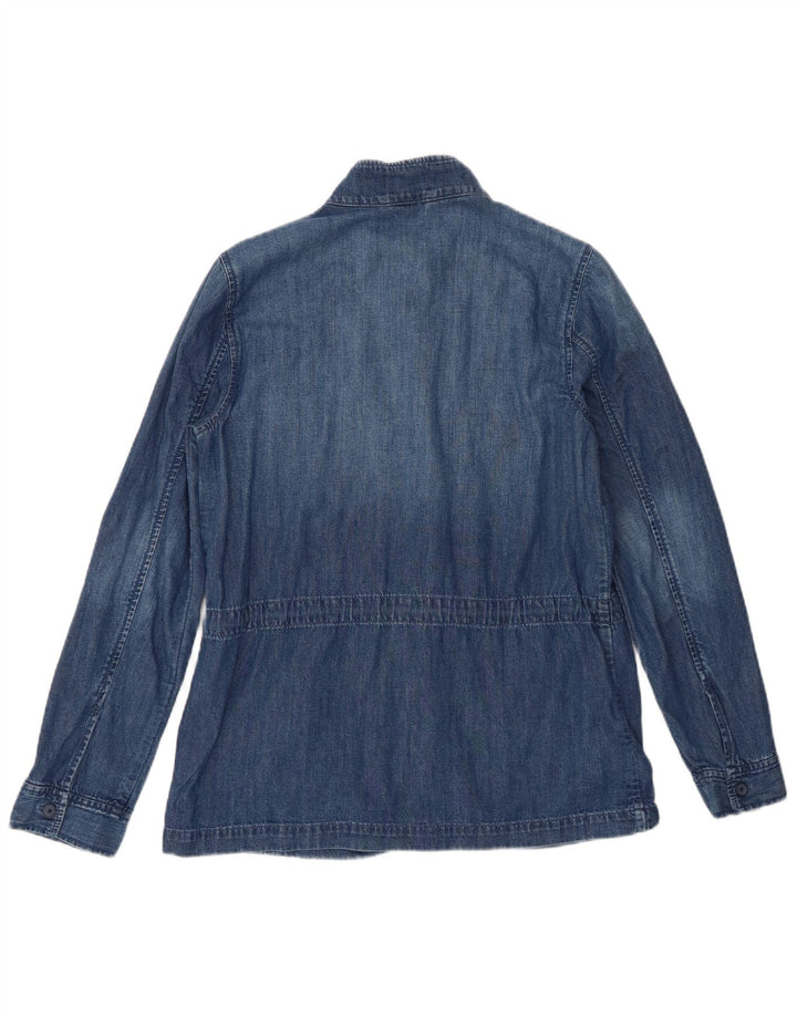 Camisa jeans feminina Gap UK 10 algodão azul pequeno