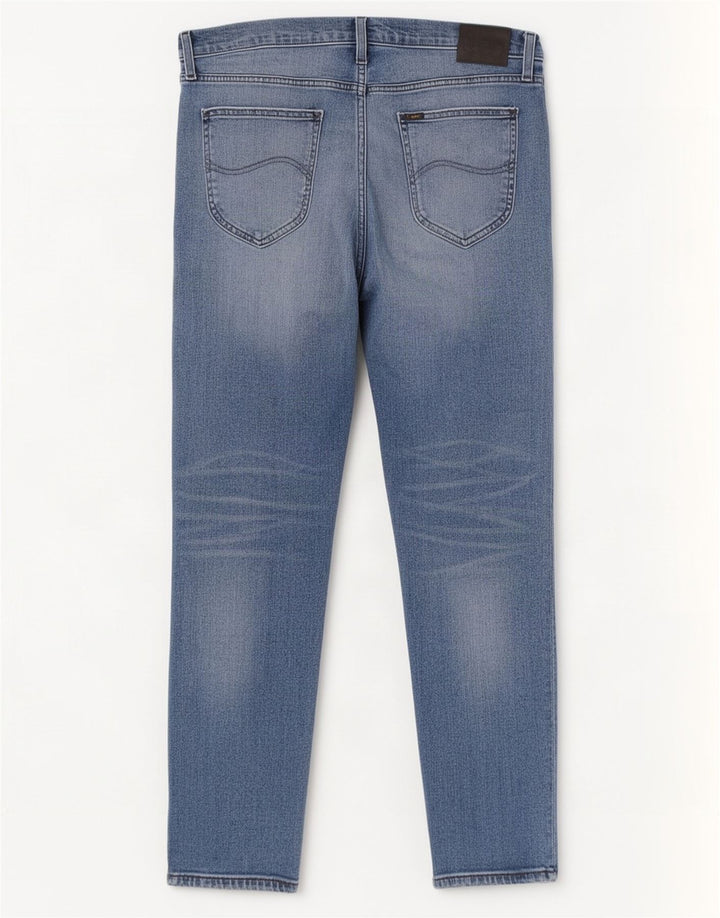 Lee Mens Daren Straight Jeans W34 L34 Azul Algodão