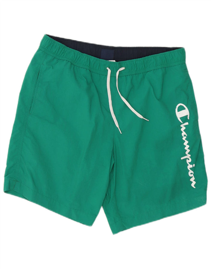Shorts de natação masculino Champion Graphic grande poliéster verde