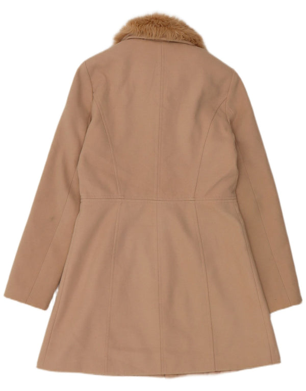 Sobretudo feminino Oasis UK 10 pequeno poliéster bege