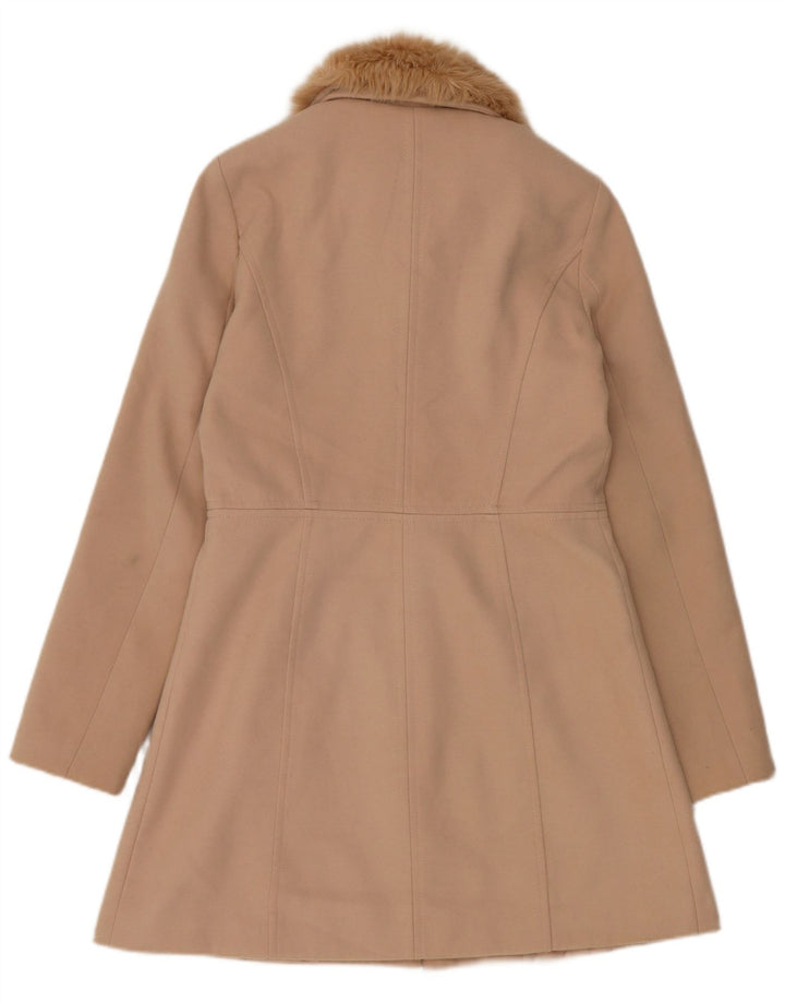 Sobretudo feminino Oasis UK 10 pequeno poliéster bege