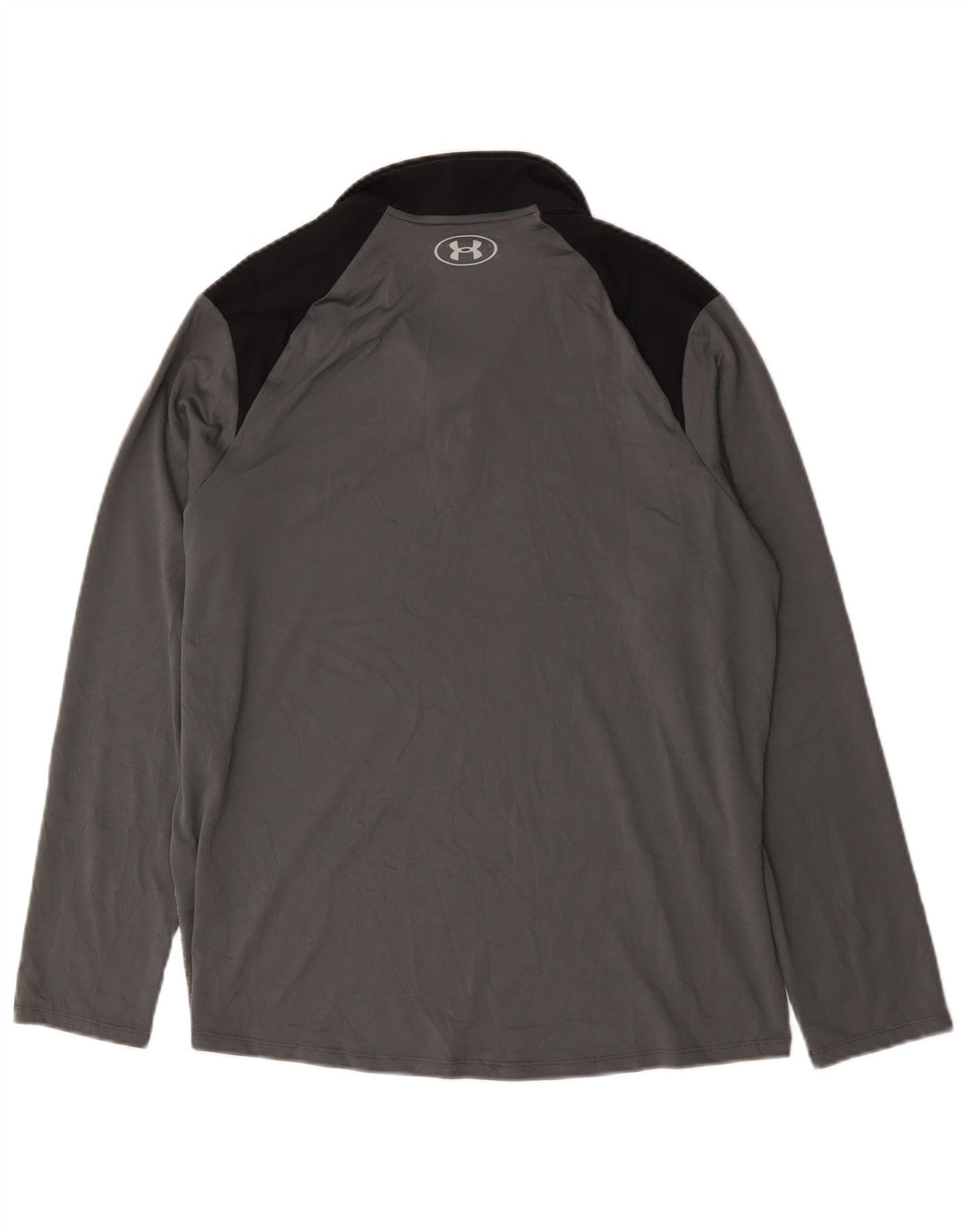 Under Armour Mens Zip Neck Pulôver Treino Top Grande Bloco de cores cinza