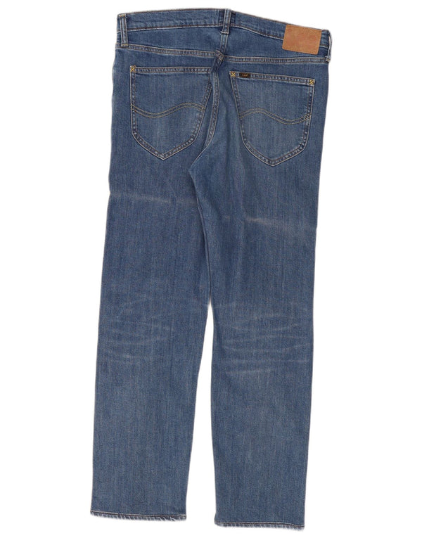 Lee Womens Daren Zip Fly Straight Jeans W32 L30 Azul Algodão