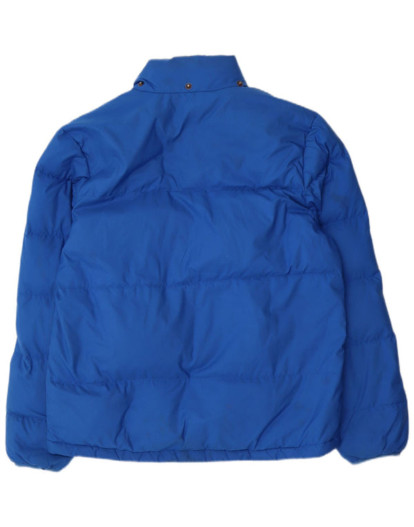 Jaqueta acolchoada masculina Adidas UK 38 poliéster azul médio