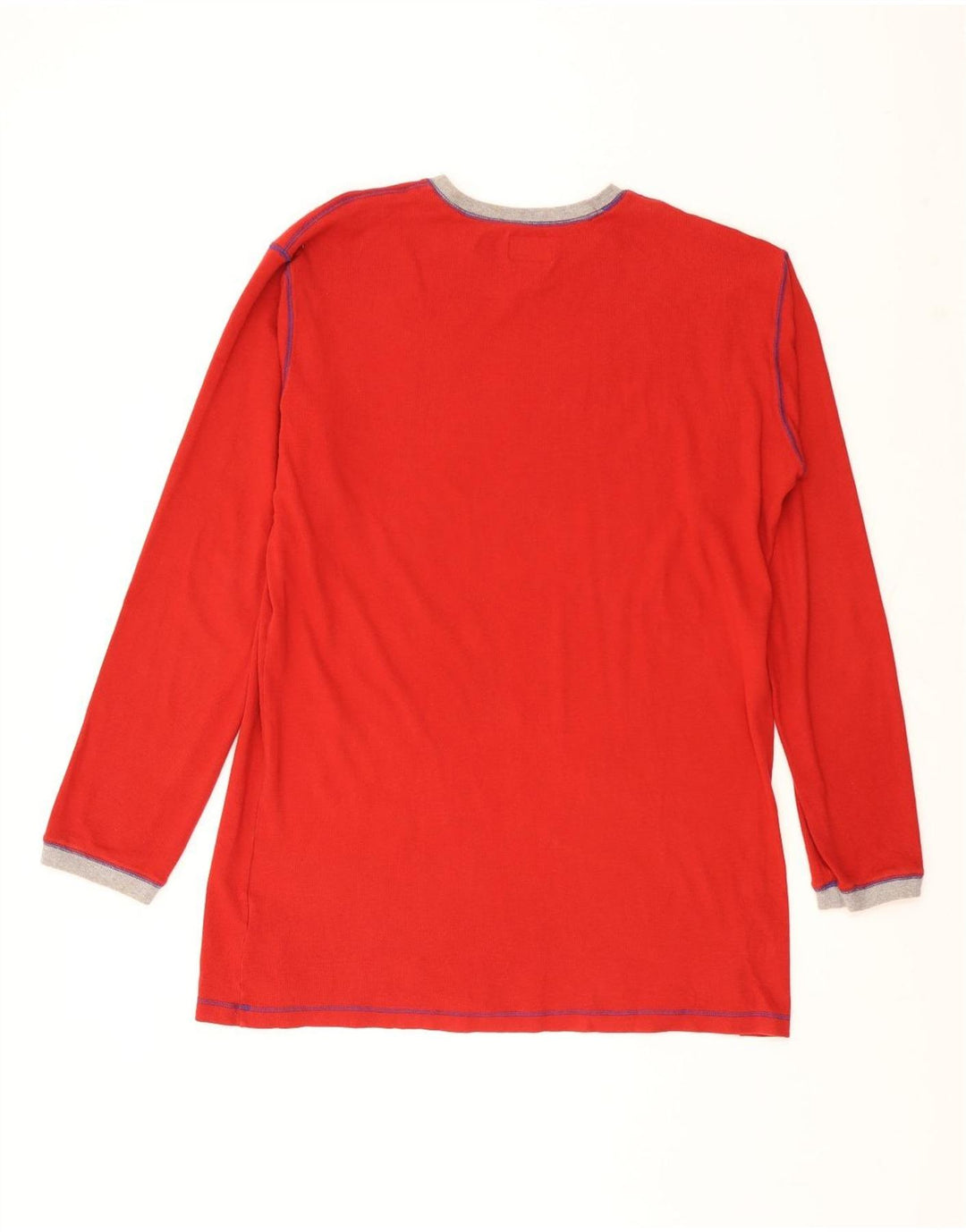 Nautica Mens Top Manga Longa XL Algodão Vermelho