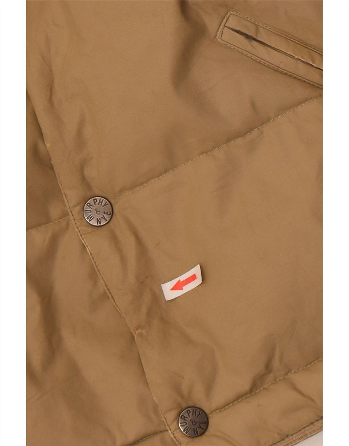 Colete acolchoado masculino Murphy & Nye UK 36 pequeno bege nylon
