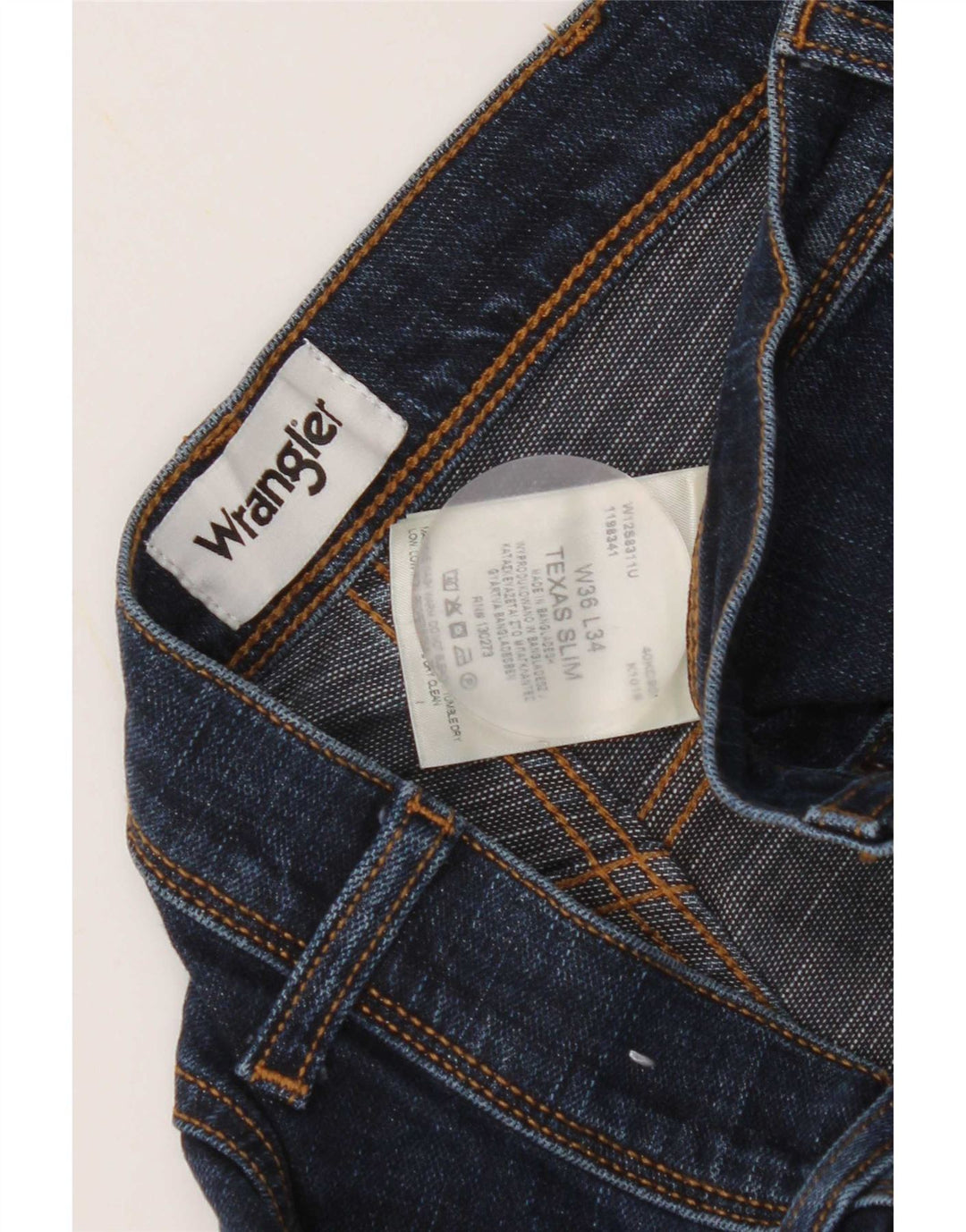 Wrangler feminino Texas Slim Jeans W36 L28 azul marinho algodão
