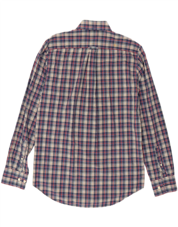 GANT Camisa masculina regular fit algodão xadrez azul médio