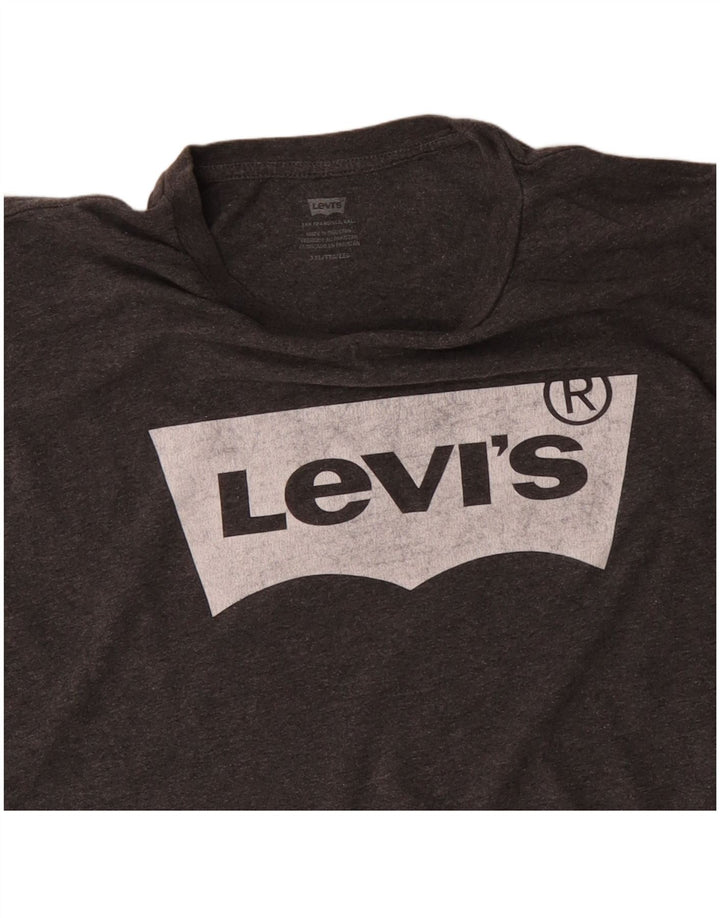 Camiseta gráfica masculina LEVI'S Top 2XL algodão cinza