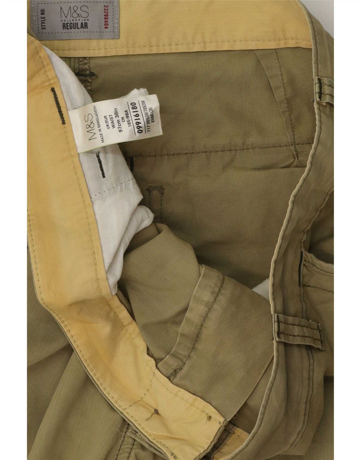 Shorts cargo masculino regular Marks & Spencer W38 XL algodão cáqui